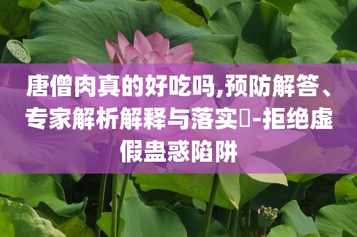 唐僧肉真的好吃嗎,預防解答、專家解析解釋與落實?-拒絕虛假蠱惑陷阱