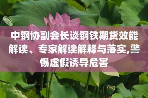 中鋼協(xié)副會長談鋼鐵期貨效能解讀、專家解讀解釋與落實,警惕虛假誘導危害