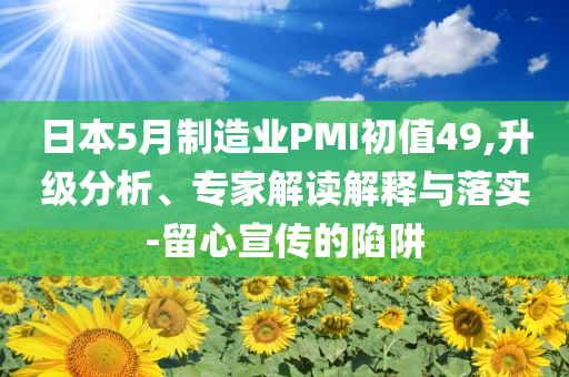 日本5月制造業(yè)PMI初值49,升級分析、專家解讀解釋與落實(shí)-留心宣傳的陷阱