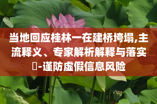 當(dāng)?shù)鼗貞?yīng)桂林一在建橋垮塌,主流釋義、專家解析解釋與落實(shí)?-謹(jǐn)防虛假信息風(fēng)險(xiǎn)