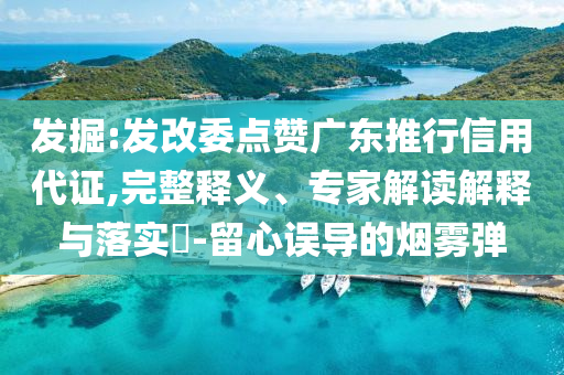 發(fā)掘:發(fā)改委點贊廣東推行信用代證,完整釋義、專家解讀解釋與落實?-留心誤導的煙霧彈