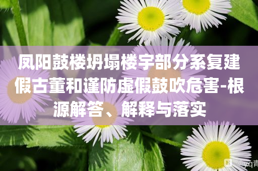 鳳陽鼓樓坍塌樓宇部分系復(fù)建假古董和謹防虛假鼓吹危害-根源解答、解釋與落實