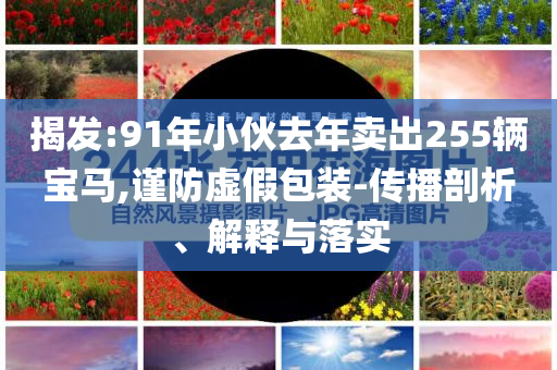 揭發(fā):91年小伙去年賣出255輛寶馬,謹(jǐn)防虛假包裝-傳播剖析、解釋與落實
