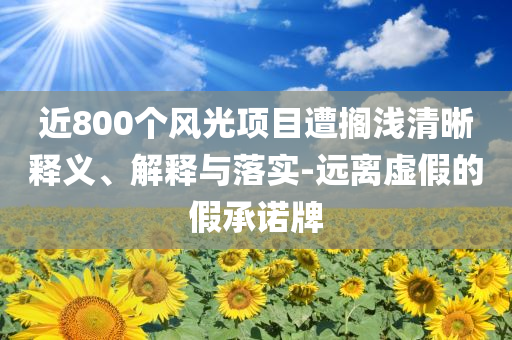 近800個(gè)風(fēng)光項(xiàng)目遭擱淺清晰釋義、解釋與落實(shí)-遠(yuǎn)離虛假的假承諾牌