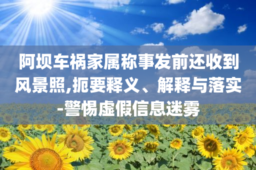 阿壩車禍家屬稱事發(fā)前還收到風(fēng)景照,扼要釋義、解釋與落實-警惕虛假信息迷霧