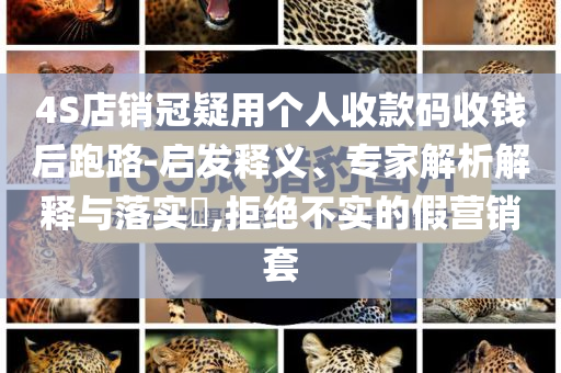 4S店銷冠疑用個人收款碼收錢后跑路-啟發(fā)釋義、專家解析解釋與落實?,拒絕不實的假營銷套