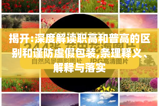 揭開:深度解讀職高和普高的區(qū)別和謹防虛假包裝,條理釋義、解釋與落實