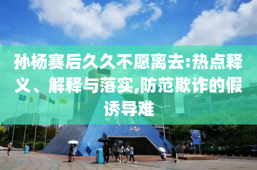 孫楊賽后久久不愿離去:熱點釋義、解釋與落實,防范欺詐的假誘導難