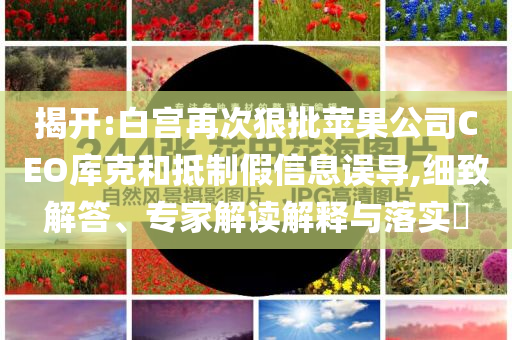 揭開:白宮再次狠批蘋果公司CEO庫克和抵制假信息誤導(dǎo),細(xì)致解答、專家解讀解釋與落實(shí)?