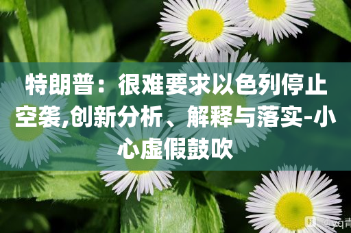 特朗普：很難要求以色列停止空襲,創(chuàng)新分析、解釋與落實-小心虛假鼓吹