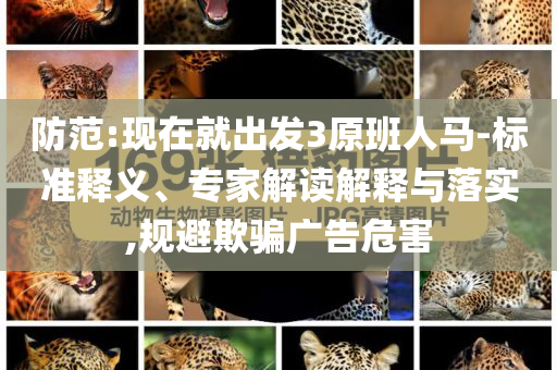 防范:現(xiàn)在就出發(fā)3原班人馬-標準釋義、專家解讀解釋與落實,規(guī)避欺騙廣告危害